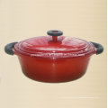 OEM Fábrica Oval Esmalte Cast Iron Caçarola na China 34X26cm